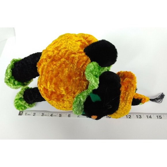 Halloween Plush Black Cat Jack-o-Lantern & Witch Brew Hat Stuffed Animal Toy 14" - Picture 11 of 11